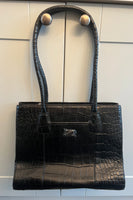 Osprey London Black Croc Leather Bag