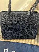 Osprey London Navy Croc Leather Bag