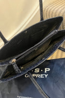 Osprey London Navy Croc Leather Bag