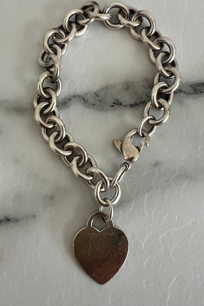 Tiffany And Co Vintage Silver Heart Bracelet