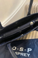 Osprey London Navy Croc Leather Bag