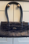 Osprey London Navy Croc Leather Bag