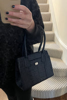 Osprey London Navy Croc Leather Bag