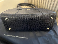 Osprey London Navy Croc Leather Bag