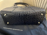 Osprey London Navy Croc Leather Bag