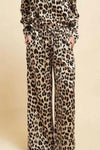 Wide Leg Leopard Print Trousers