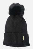 Ribbed Bobble Hat with Lightening Bolt