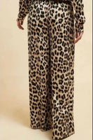 Wide Leg Leopard Print Trousers