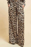 Wide Leg Leopard Print Trousers