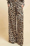 Wide Leg Leopard Print Trousers