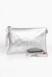 Leather Wristlet Clutch Bag