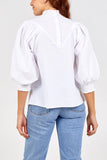 White Puffed Sleeve Shirt