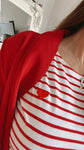 Red Breton Long Sleeve Top